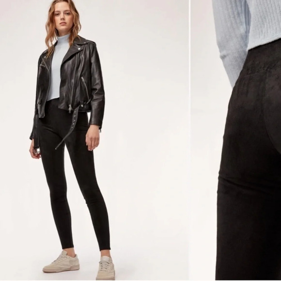 Aritzia Wilfred Free Daria black suede pants small - Picture 1 of 5